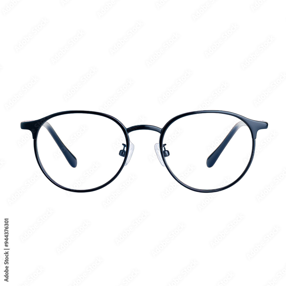 Stylish round glasses with a modern design, perfect for enhancing any outfit and providing clear vision. transparent background Stylish round glasses with a modern design, perfect for enhancing any outfit and providing clear vision. transparent background