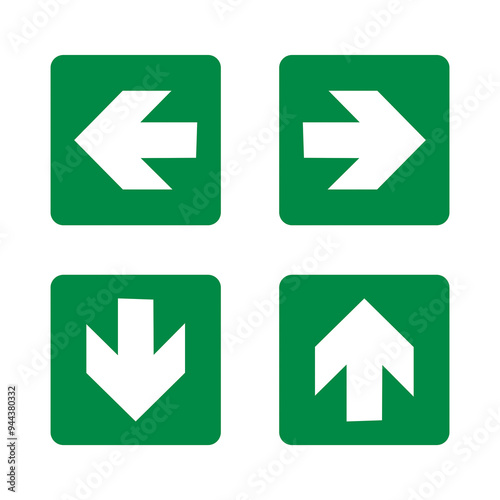 Free Download Green directional banners with white arrows on a white background - GFXLoad