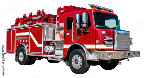 PNG American fire truck vehicle white background transportation.