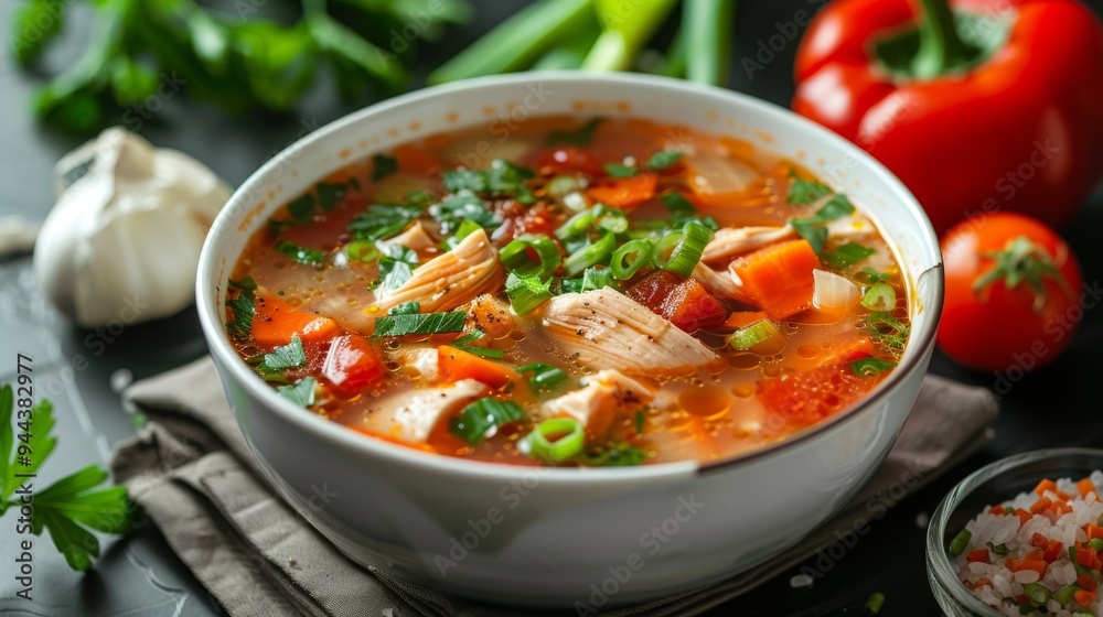 The national cuisine of Cuba.Kanya chicken soup. The national cuisine of Cuba.Kanya chicken soup.