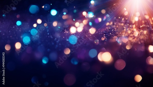 neon color glitter lights with bokeh elegant lens flare abstract background dust sparks background