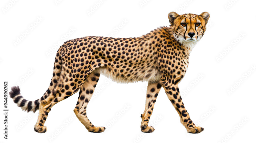 Cheetah predator animal isolated on white background, PNG Cheetah predator animal isolated on white background, PNG