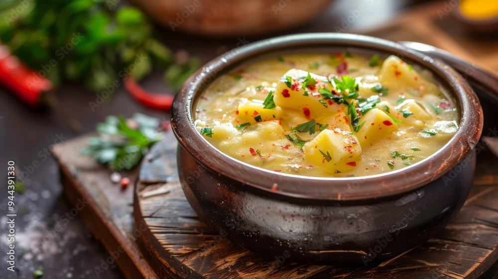 The national cuisine of Cuba. Mashed corn soup in Cuban style. The national cuisine of Cuba. Mashed corn soup in Cuban style.