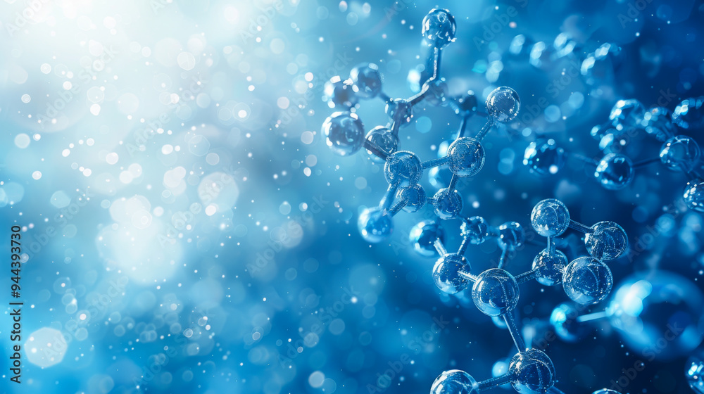 Blue wave with many dots in the background. Dots are scattered throughout the image, giving it a dreamy and ethereal look. Science and technology concept. Blue wave with many dots in the background. Dots are scattered throughout the image, giving it a dreamy and ethereal look. Science and technology concept.