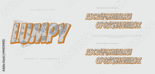 The seamless gradient in graffiti fonts pairs with spray paint effects to create a dynamic, streetwise appearance.