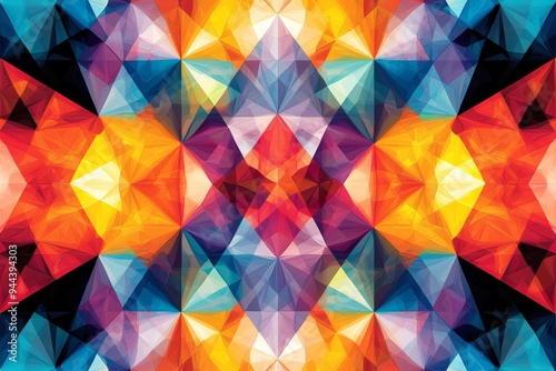 Abstract Geometric Pattern with Vibrant Colors created with Generative AI