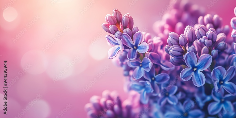 A close-up of vibrant hyacinth flowers in shades of white and magenta against a soft, blurred pastel background with gentle light A close-up of vibrant hyacinth flowers in shades of white and magenta against a soft, blurred pastel background with gentle light