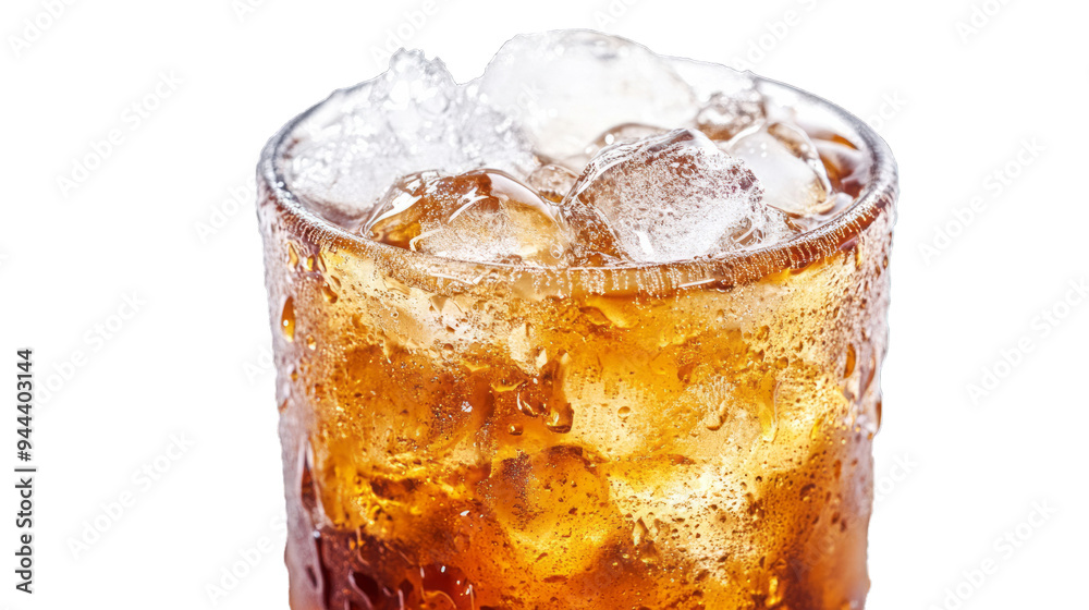 Cold drink with ice isolate on white background png Cold drink with ice isolate on white background png