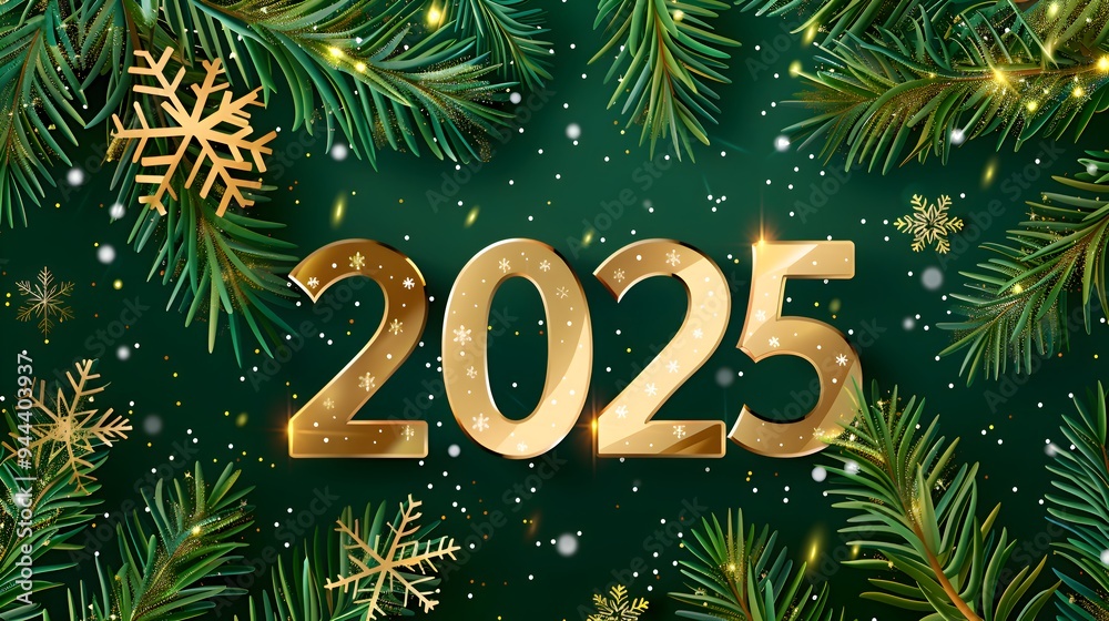 2025 New Year abstract green Christmas tree and gold text 2025 year numbers shining sparkle firework green background greeting card 2025 New Year abstract green Christmas tree and gold text 2025 year numbers shining sparkle firework green background greeting card