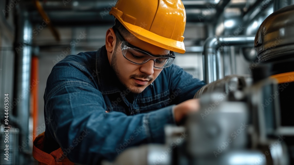 HVAC Professional Conducting Diagnostic Checks on HVAC System HVAC Professional Conducting Diagnostic Checks on HVAC System