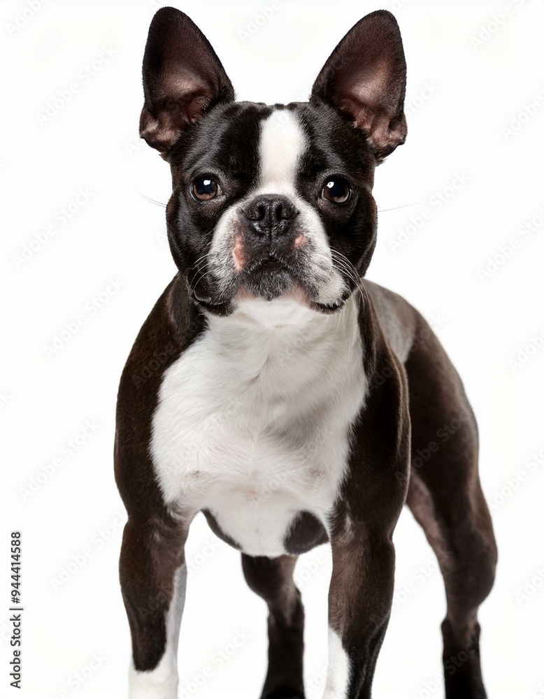 Boston Terrier dog on a white background Boston Terrier dog on a white background
