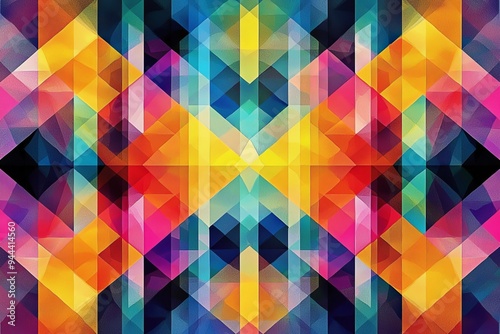 Abstract Geometric Pattern with Vibrant Colors created with Generative AI