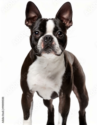 Boston Terrier dog on a white background