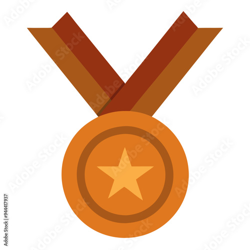 Gold medal vector graphic achievement symbol for awards recognition sports competition success