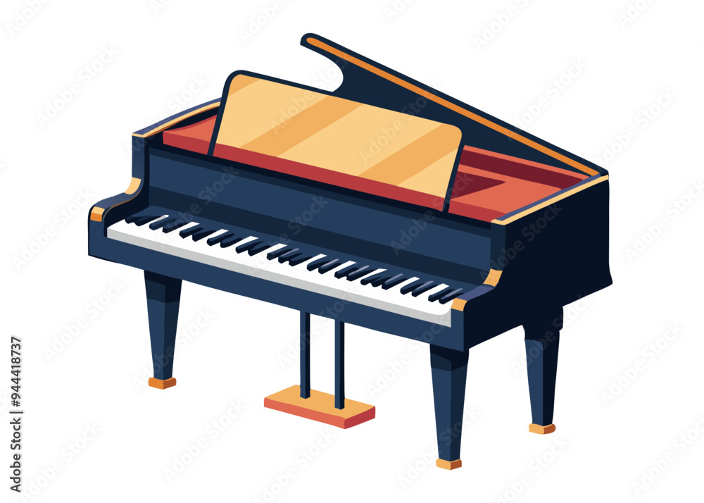Vector Illustration Grand Piano Musical Instrument Classical Music Education Design Graphic Vector Illustration Grand Piano Musical Instrument Classical Music Education Design Graphic