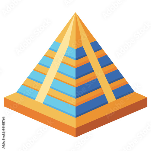 Colorful Pyramid Illustration Vector Design Ancient Egyptian Architecture Symbol Abstract Art