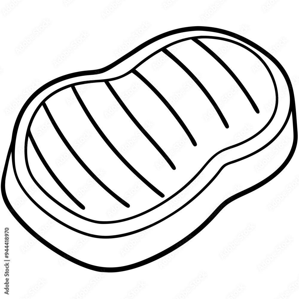 Vector Meat Steak Outline Drawing for Cooking and Food Illustrations and Restaurant Menus Vector Meat Steak Outline Drawing for Cooking and Food Illustrations and Restaurant Menus