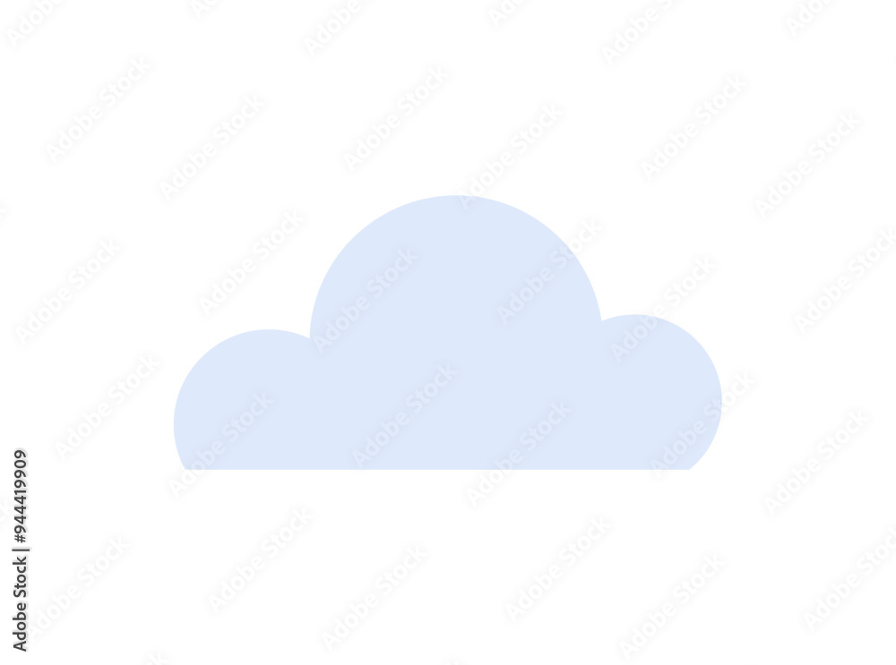 Simple cloud icon in light blue and white, representing cloud computing, weather, storage, and digital technology. Ideal for tech presentations, digital storage solutions, and computing concepts. Simple cloud icon in light blue and white, representing cloud computing, weather, storage, and digital technology. Ideal for tech presentations, digital storage solutions, and computing concepts.