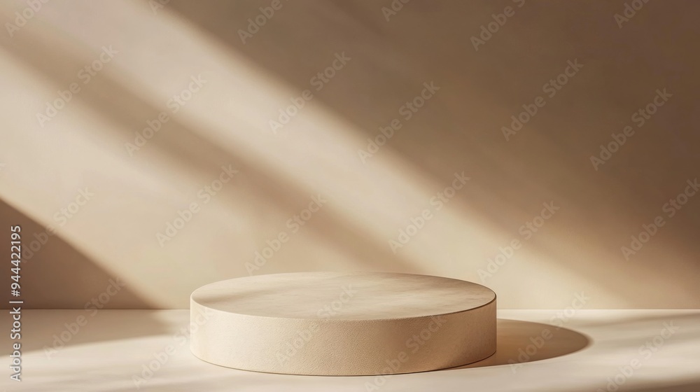 Round Beige Podium with Soft Shadows and Highlights Against an Off-White Background, Perfect for Product Display and Presentation
Round Beige Podium with Soft Shadows and Highlights Against an Off-White Background, Perfect for Product Display and Presentation