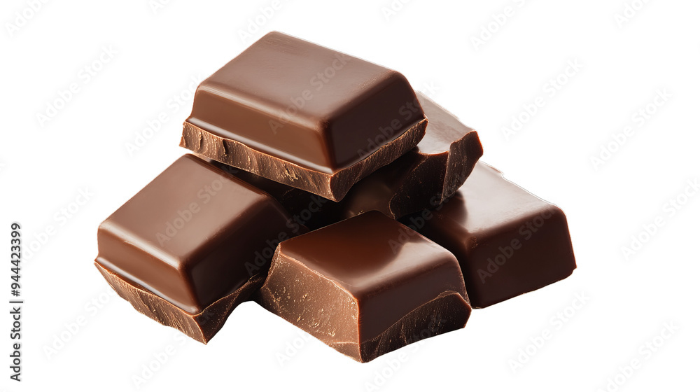 Cubes of milk chocolate bar, on transparency background PNG, Cubes of milk chocolate bar, on transparency background PNG,
