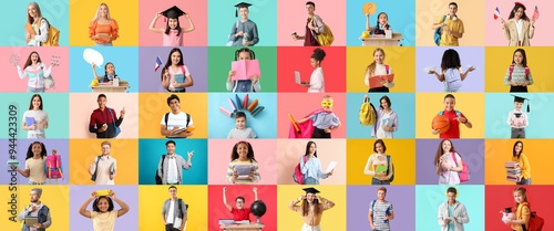 Collage with many students ...