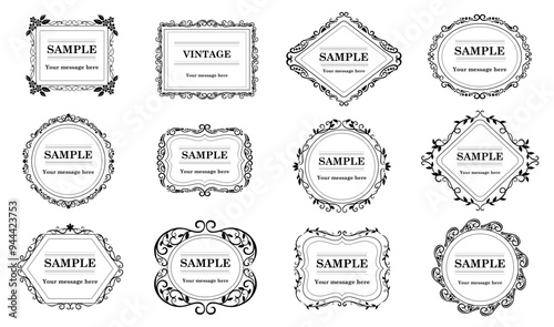Vintage design elements, ornament frame, vector element border.eps
