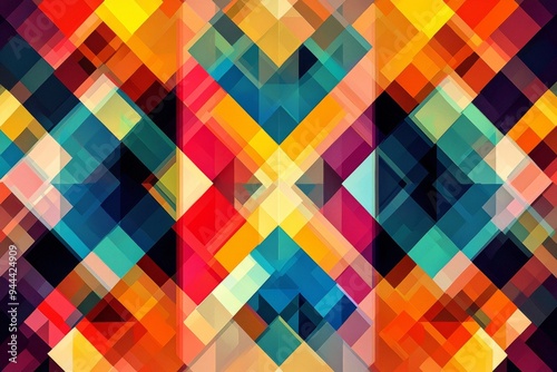 Abstract Geometric Pattern with Vibrant Colors created with Generative AI