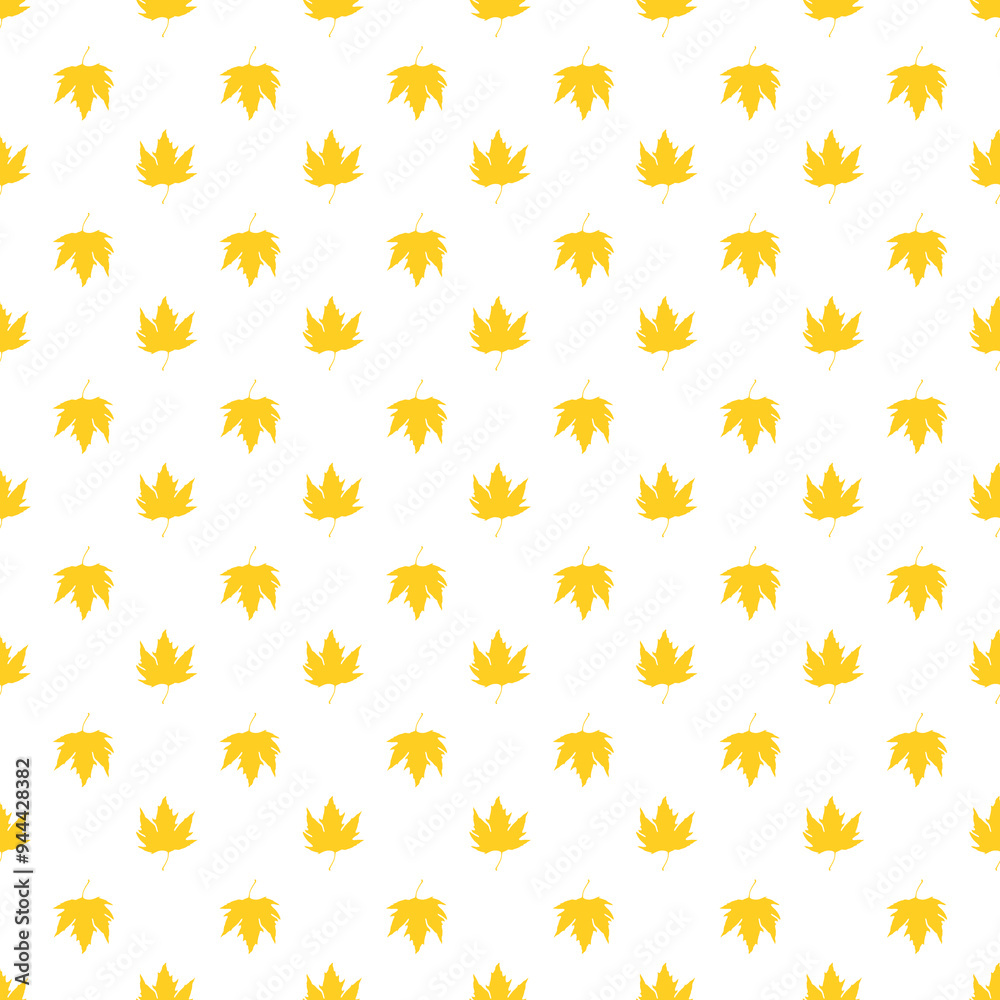 seamless autumnal pattern: yellow leaves against white background seamless autumnal pattern: yellow leaves against white background