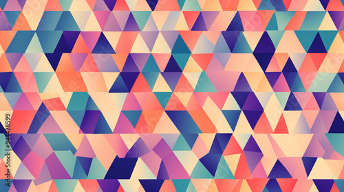 Optical illusion style abstract colorful background, rainbow colors, triangles