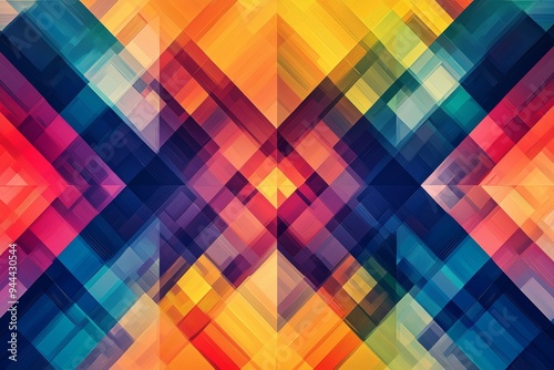 Abstract Geometric Pattern with Vibrant Colors created with Generative AI