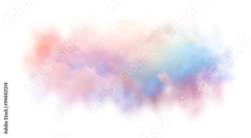 Dreamy fog in pastel hues of pink, blue, and purple, with a soft, ethereal glow emanating from within