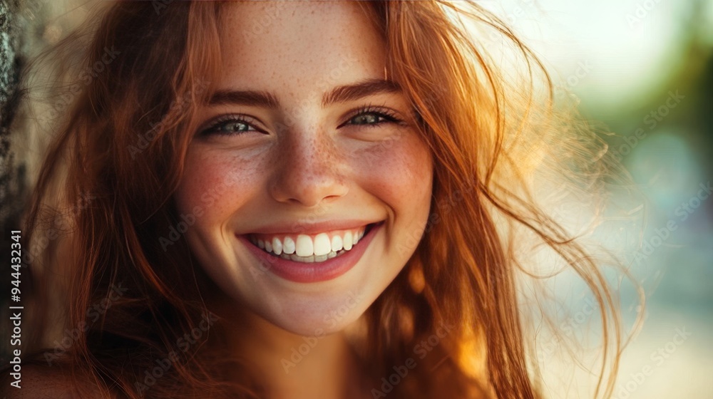 Fototapeta premium Attractive woman beaming