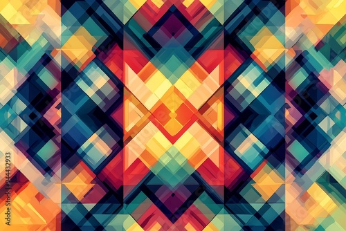 Abstract Geometric Pattern with Vibrant Colors created with Generative AI