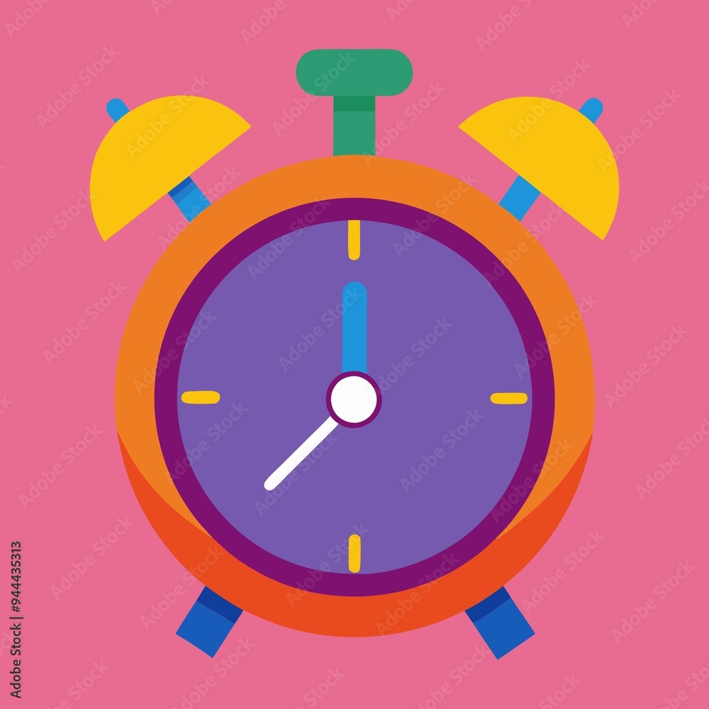 Colorful Alarm Clock Illustration, Time Management Concept. Colorful Alarm Clock Illustration, Time Management Concept.