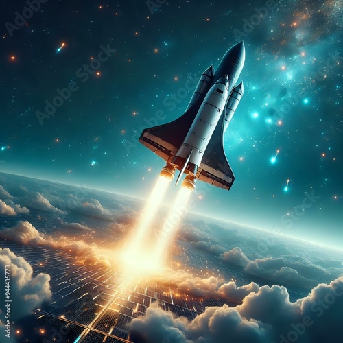 Spaceship Journey from Earth to Moon