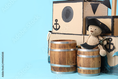 Pirate cardboard ship with ...