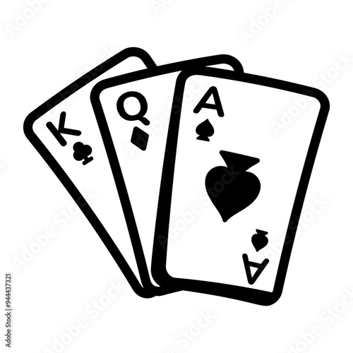 Sketchy icon of poker cards 