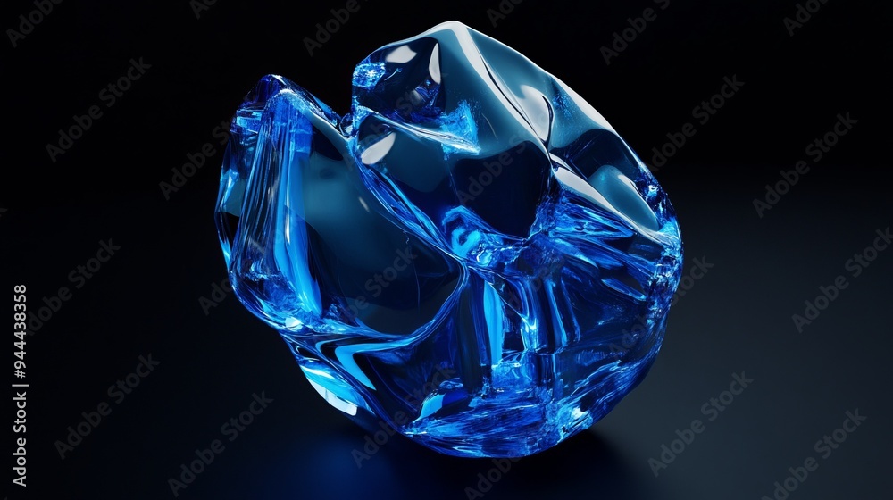 a blue object with a black background a blue object with a black background