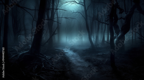 Haunted Forest, Scary woods, Fantasy, Generative AI