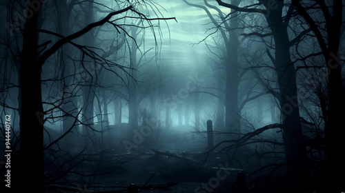 Haunted Forest, Scary woods, Fantasy, Generative AI