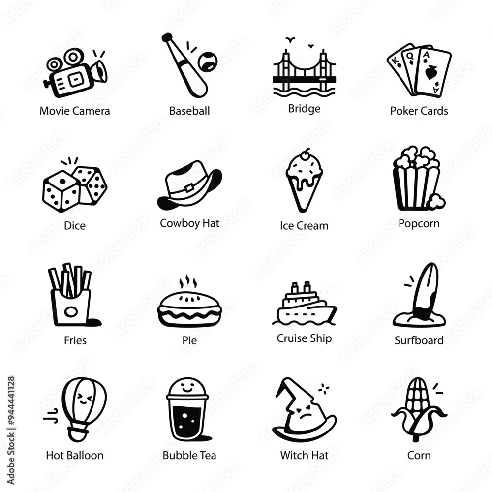 Collection of 16 San Francisco Doodle Icons
Collection of 16 San Francisco Doodle Icons