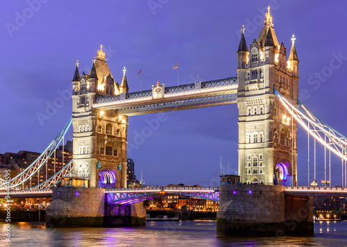 Tower Bridge at night, London, UK