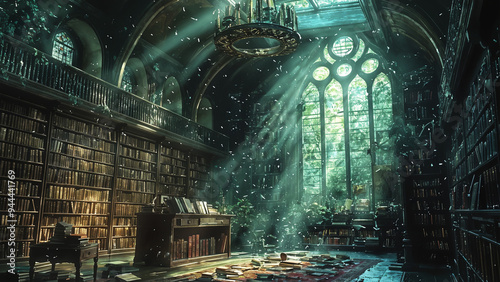 Whispers of Forgotten Tomes: A Sunlit Sanctuary of Knowledge. Generative AI