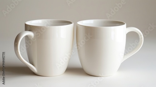 two white ceramic mugs