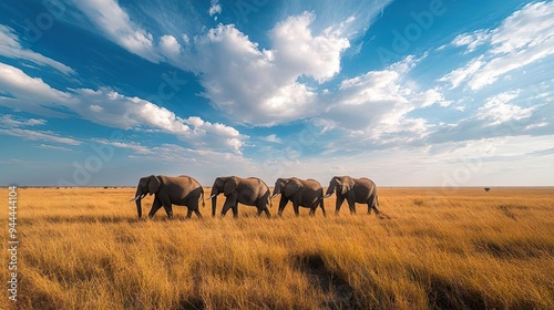 Tranquil elephants under a sunset capturing the calm and beauty of African wildlife in the evening