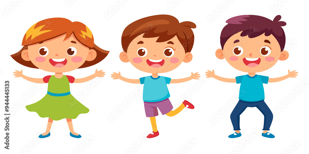 set of cartoon children, transparent white background set of cartoon children, transparent white background