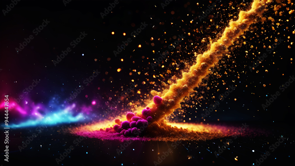 A cluster of digital particles forming a 3D scatter plot against a black background A cluster of digital particles forming a 3D scatter plot against a black background