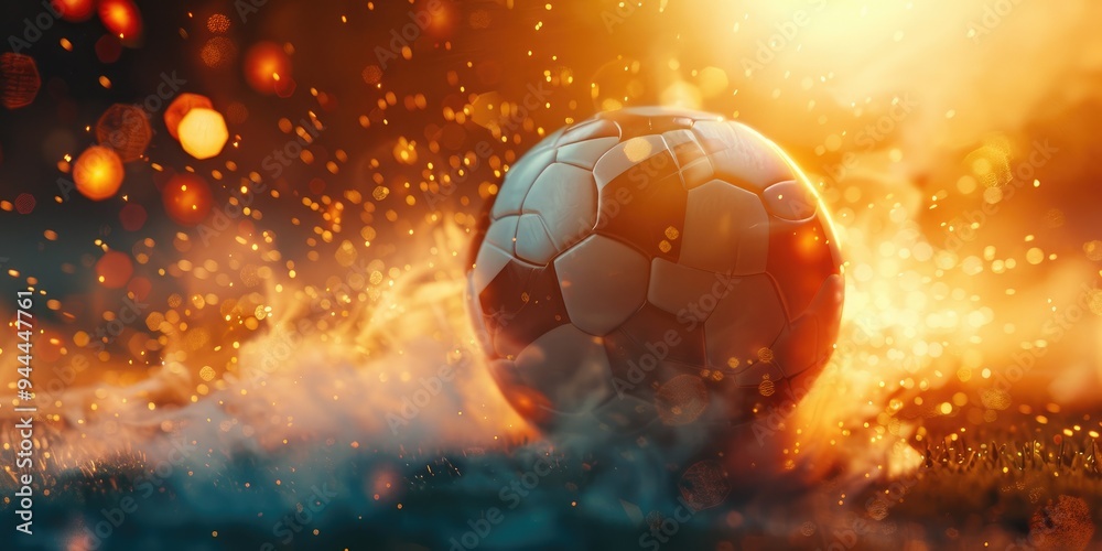 Naklejka premium Football Sport Broadcasters Business Soccer Live Streaming in Digital Media and Online Betting