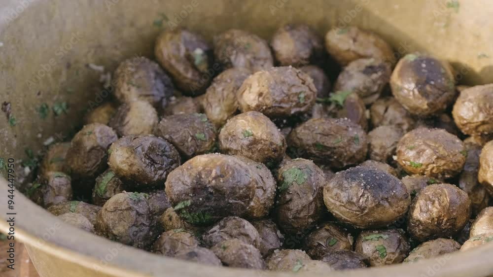 A large bowl filled with freshly harvested potatoes, beautifully showcasing their earthy texture and natural aesthetic A large bowl filled with freshly harvested potatoes, beautifully showcasing their earthy texture and natural aesthetic