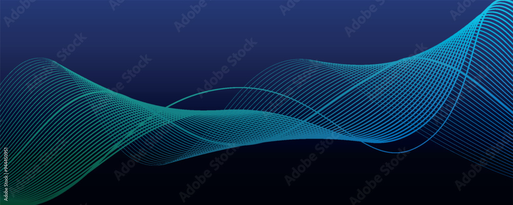 Abstract wave element for design.Green. Digital frequency track equalizer. Stylized line art background. Colorful shiny wave with lines created using blend tool. Curved wavy line, smooth stripe Vector Abstract wave element for design.Green. Digital frequency track equalizer. Stylized line art background. Colorful shiny wave with lines created using blend tool. Curved wavy line, smooth stripe Vector